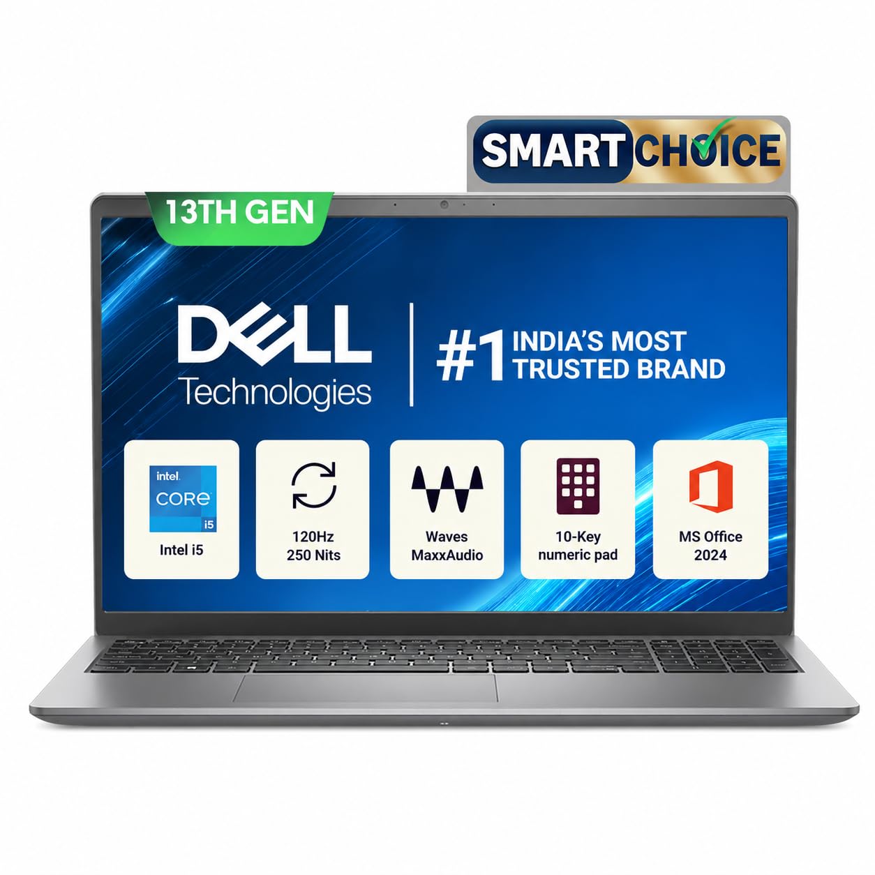 DELL 15 Inspiron Intel Core i5 1334U - (16 GB/1 TB SSD/Windows 11 Home) 15 DC15250 Thin and Light Laptop (15.6 inch, Platinum Silver, With MS Office) product image